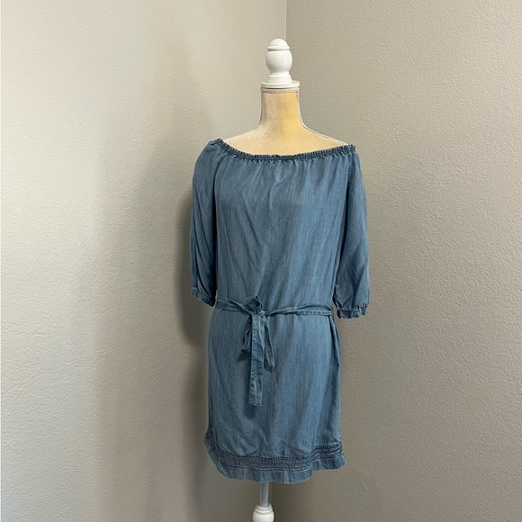 Paige Beatrice Off the Shoulder Chambray Dress - Picture 1 of 7